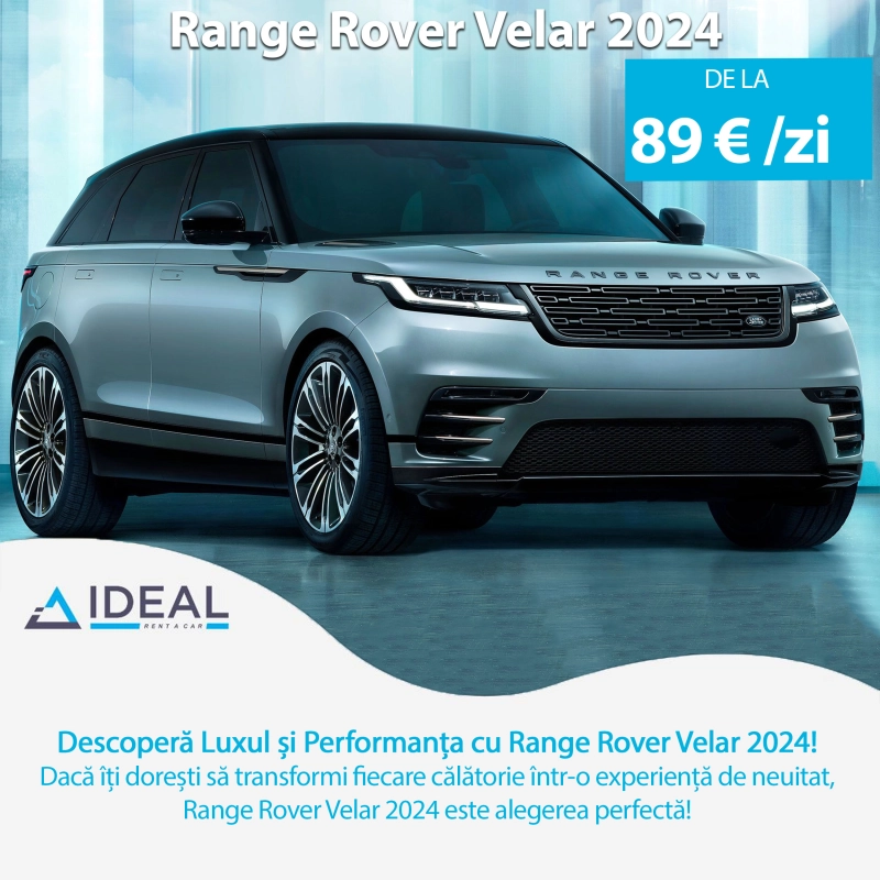 Descoperă Luxul și Performanța cu Range Rover Velar 2024 de la Ideal închirieri auto Cluj