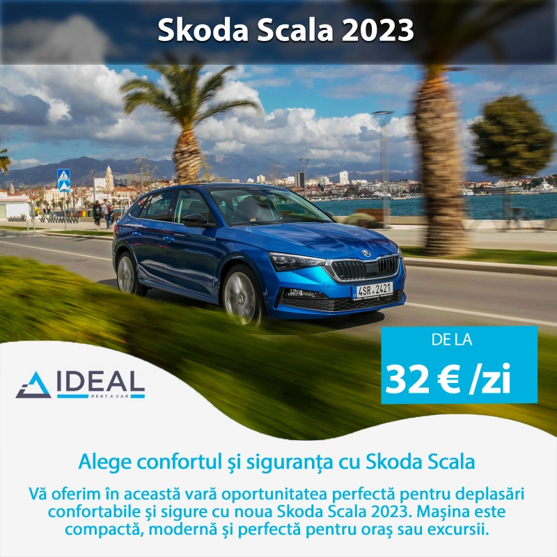 Transfers and rent a car Cluj services at the highest standards – Skoda Scala 2023 in the summer offer