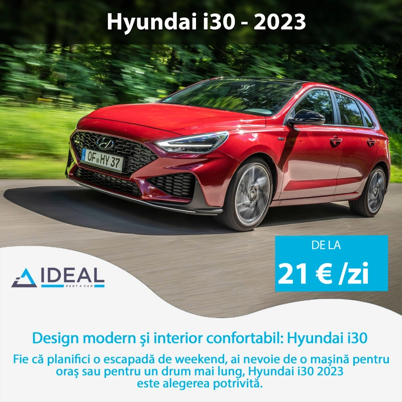 Hyundai i30 2023 in the autumn offer at Ideal rent a car Cluj