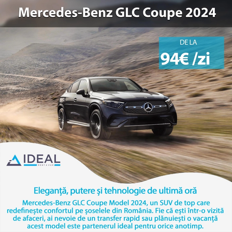 Primăvara Rafinamentului: Mercedes-Benz GLC Coupe 2024 în flota Ideal închirieri Auto Cluj