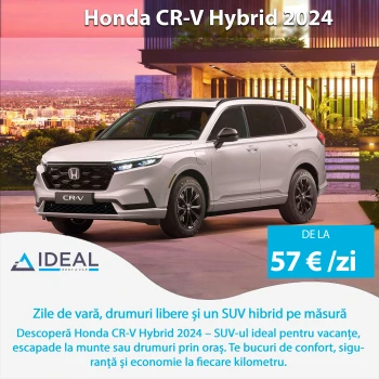 This summer, hit the road with the 2024 Honda CR-V Hybrid from Ideal rent a car Cluj